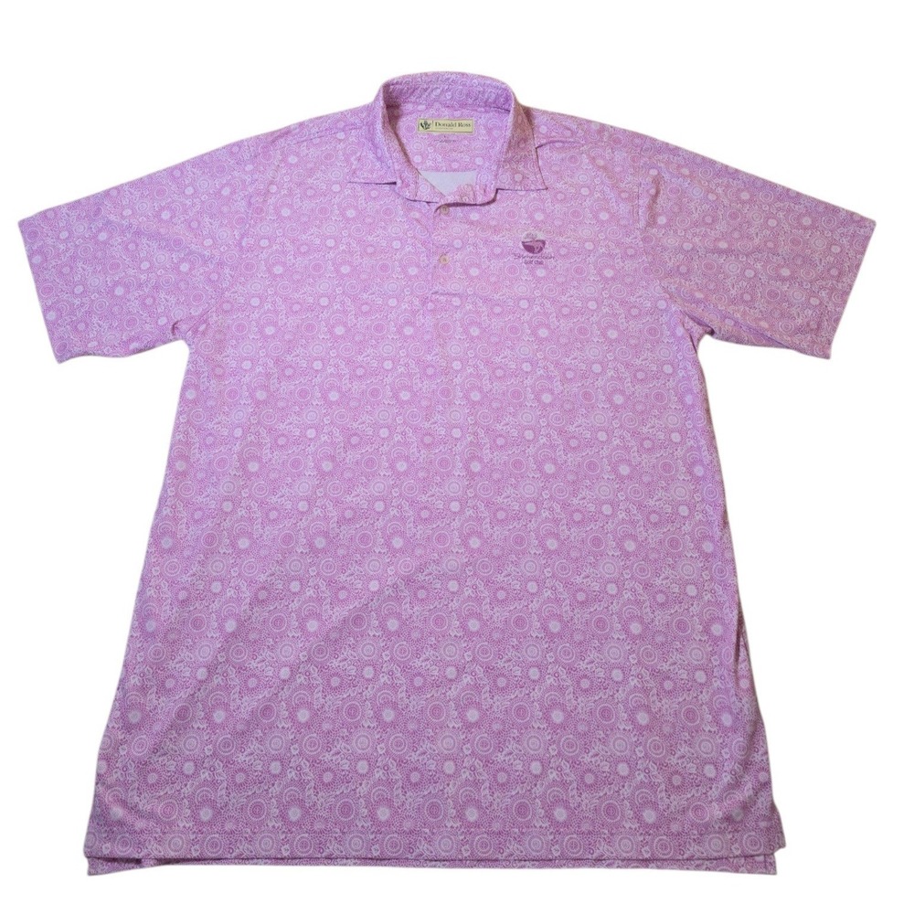 Donald Ross Sportswear Pink Patterned Polo Shirt Large View 3